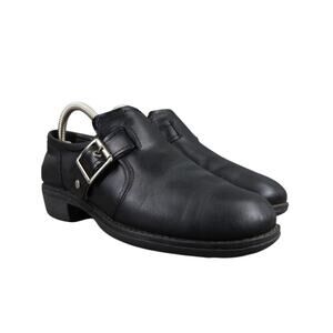 Eastland Shoes Womens 7.5 Slip On Bootie Open Road Leather Black Buckle Classic